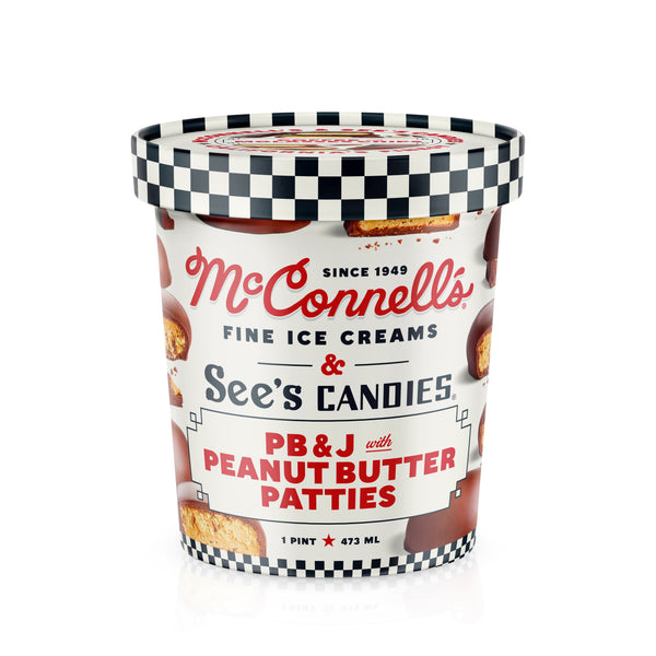 PB&J with Peanut Butter Patties | McConnell's Fine Ice Creams